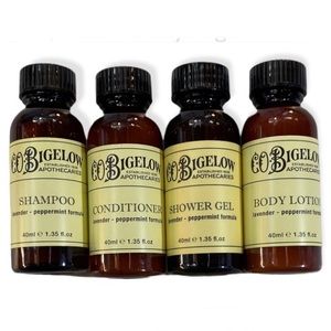 CO Bigelow Travel Toiletries: Shampoo, Conditioner, Body Lotion Soap Gel